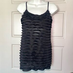 Y2K Energie Black Ruffled Camisole Top